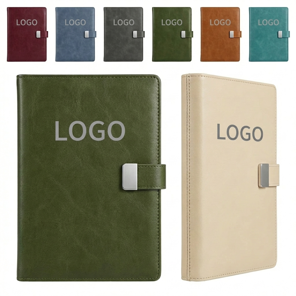 Personalizable A5 Lined Notebook in Sophisticated Faux Leather