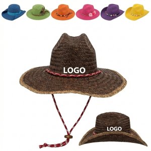Adjustable Chin Cord Straw Sun Hat for Outdoor Adventures