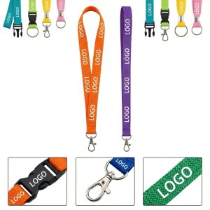Customizable 3/4" Polyester Lanyard with Detachable Hook